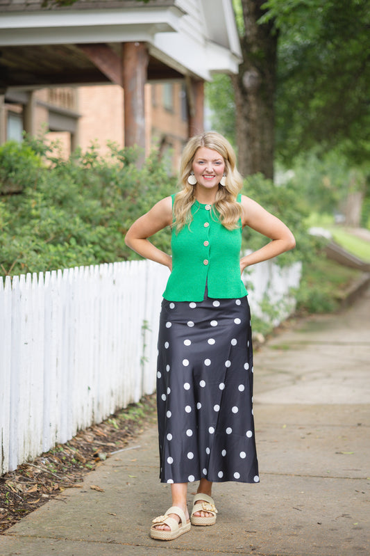 Pretty In Green Vest top