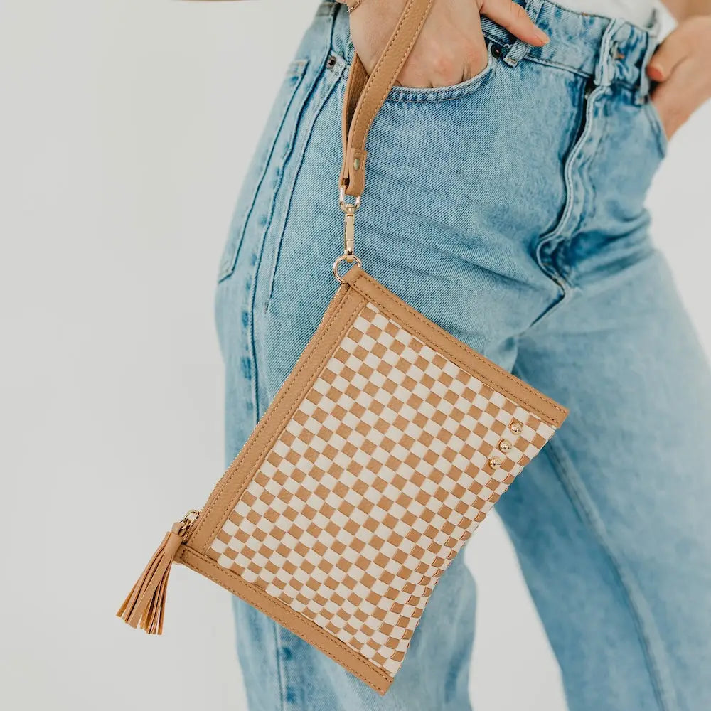 Pretty Simple Veda Woven Crossbody/ Clutch Bag