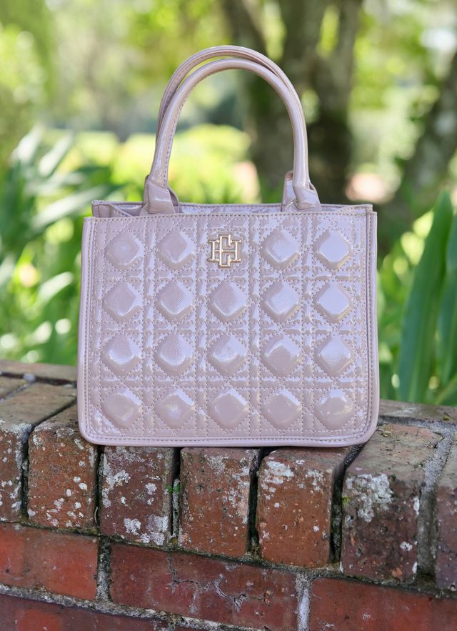 Ricky Mini Tote- Taupe Patent