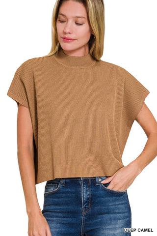 Boxy Crop Ribbed Top
