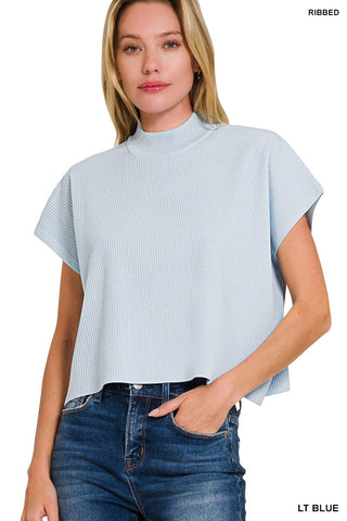 Boxy Crop Ribbed Top