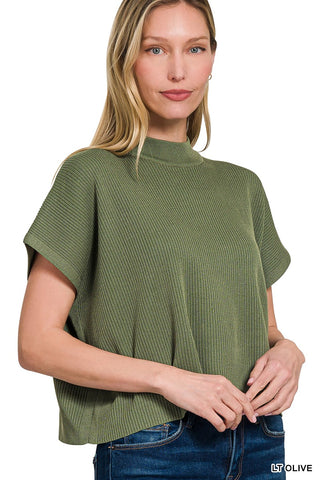 Boxy Crop Ribbed Top