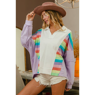 Terry Knit Rainbow Pullover