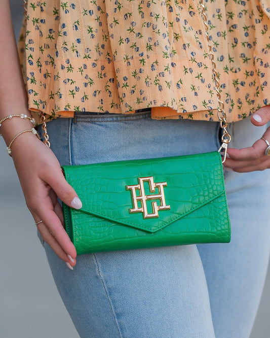 Carlington Clutch/Crossbody Kelly Green EC