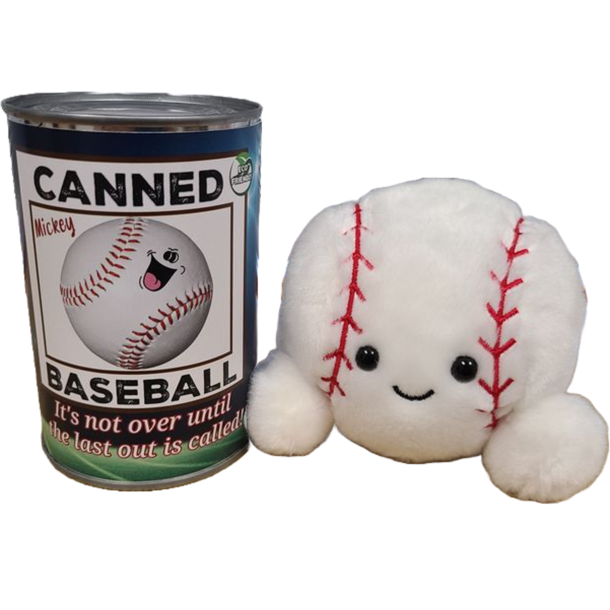 Mickey the Canned Baseball | Sports Plush in a Can w/Jokes: Pop Top Lid