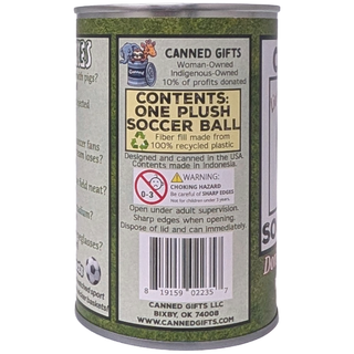 Canned Soccer Ball - Plush Sports Gift in Can w/Jokes: Pop Top + Plastic Lid & Shrink Band
