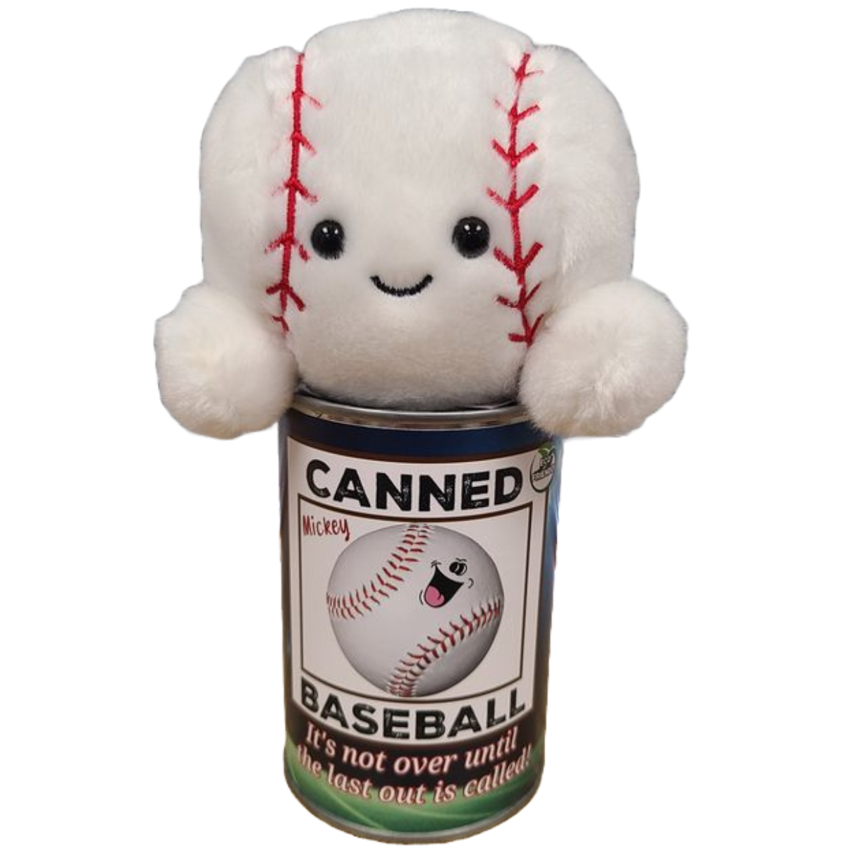 Mickey the Canned Baseball | Sports Plush in a Can w/Jokes: Pop Top Lid