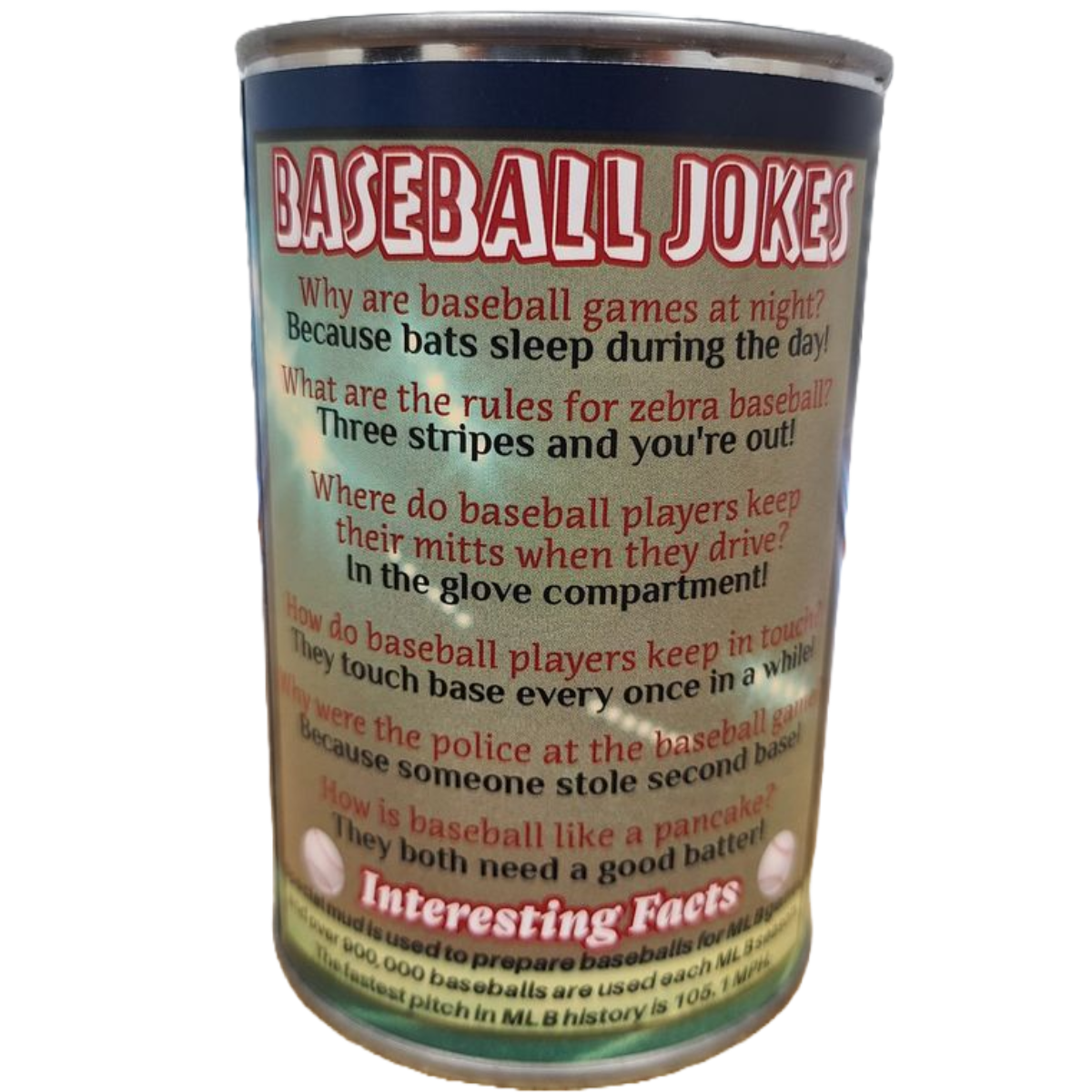 Mickey the Canned Baseball | Sports Plush in a Can w/Jokes: Pop Top Lid