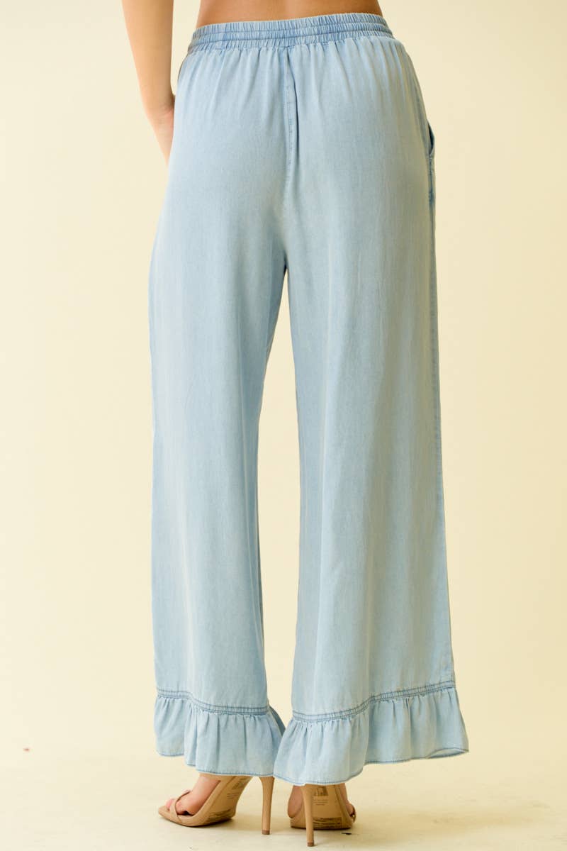 Denim Wide Leg Pants