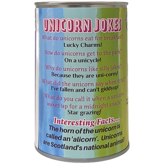 Sparkles the Canned Rainbow Unicorn Eco-Friendly Recycled: Pop Top + Plastic Lid & Shrink Band