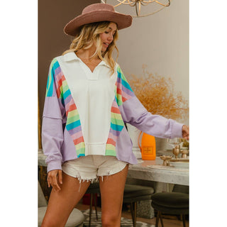 Terry Knit Rainbow Pullover