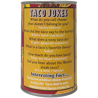 Tuesday the Canned Taco - Eco-Friendly Plush w/Funny Jokes: Pop Top + Plastic Lid & Shrink Band