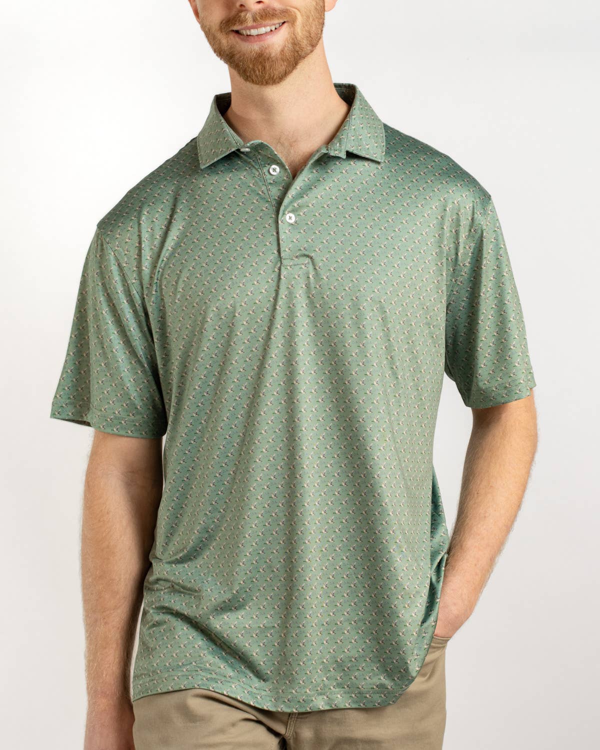 Men's Flying Mallard Performance Polo Mallard Print