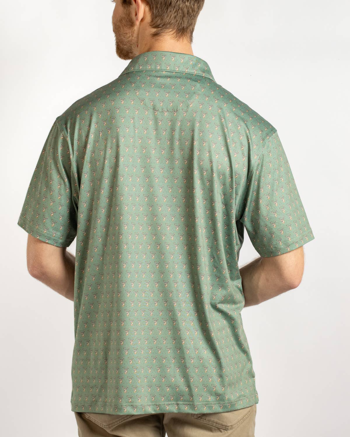 Men's Bow Hunting Performance Polo  Deer Print