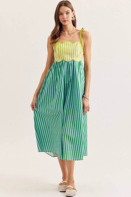 Kiwi Stripe Midi