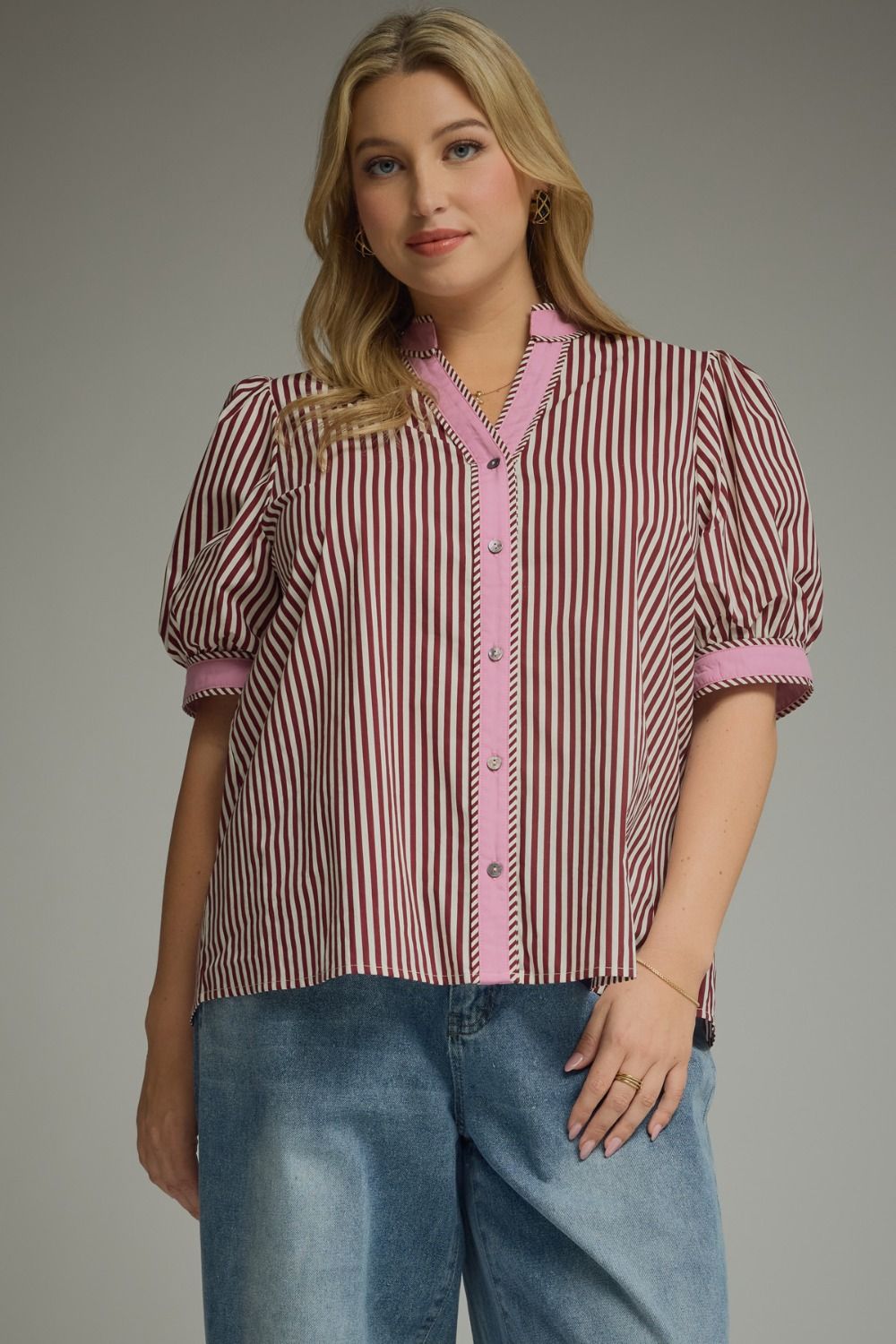 Entro Plus Maroon and Pink Stripe