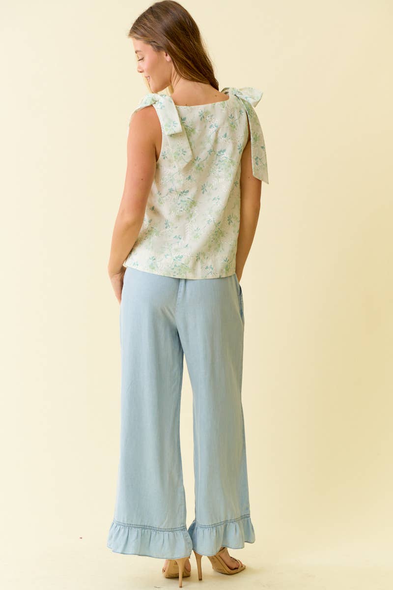 Denim Wide Leg Pants