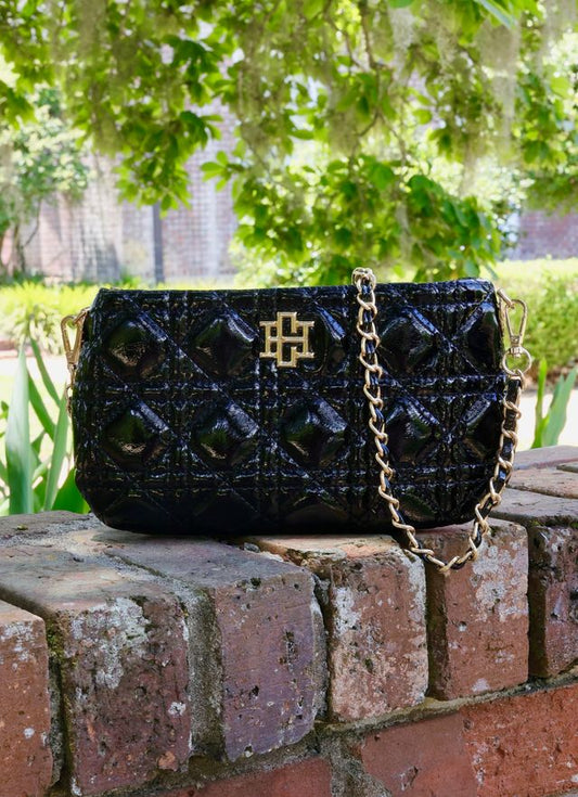 Livi Quilted Crossbody- Black